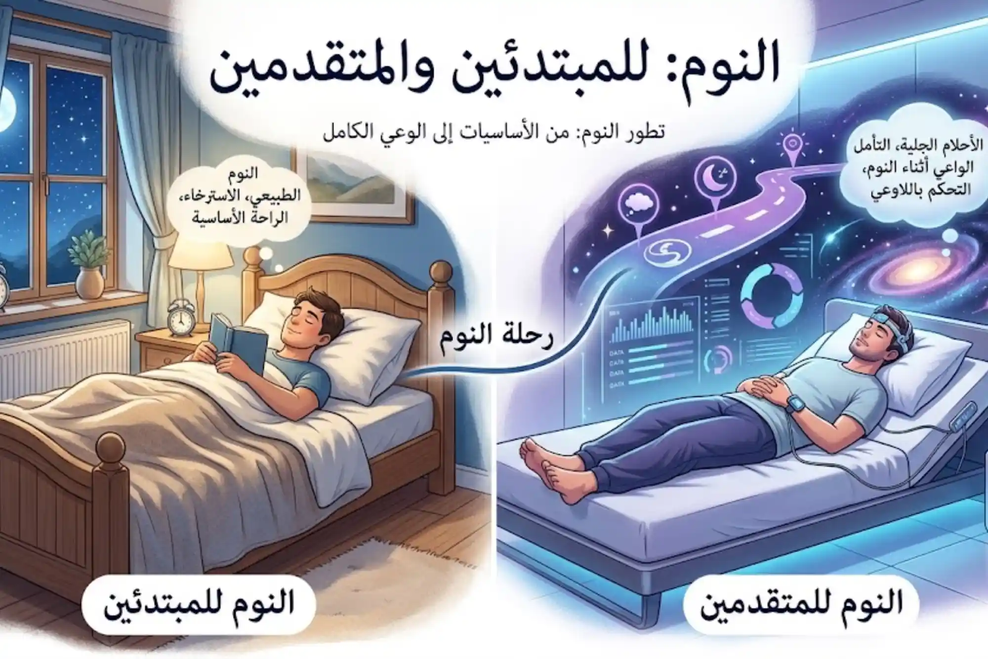 النوم للمبتدئين والمتقدمين