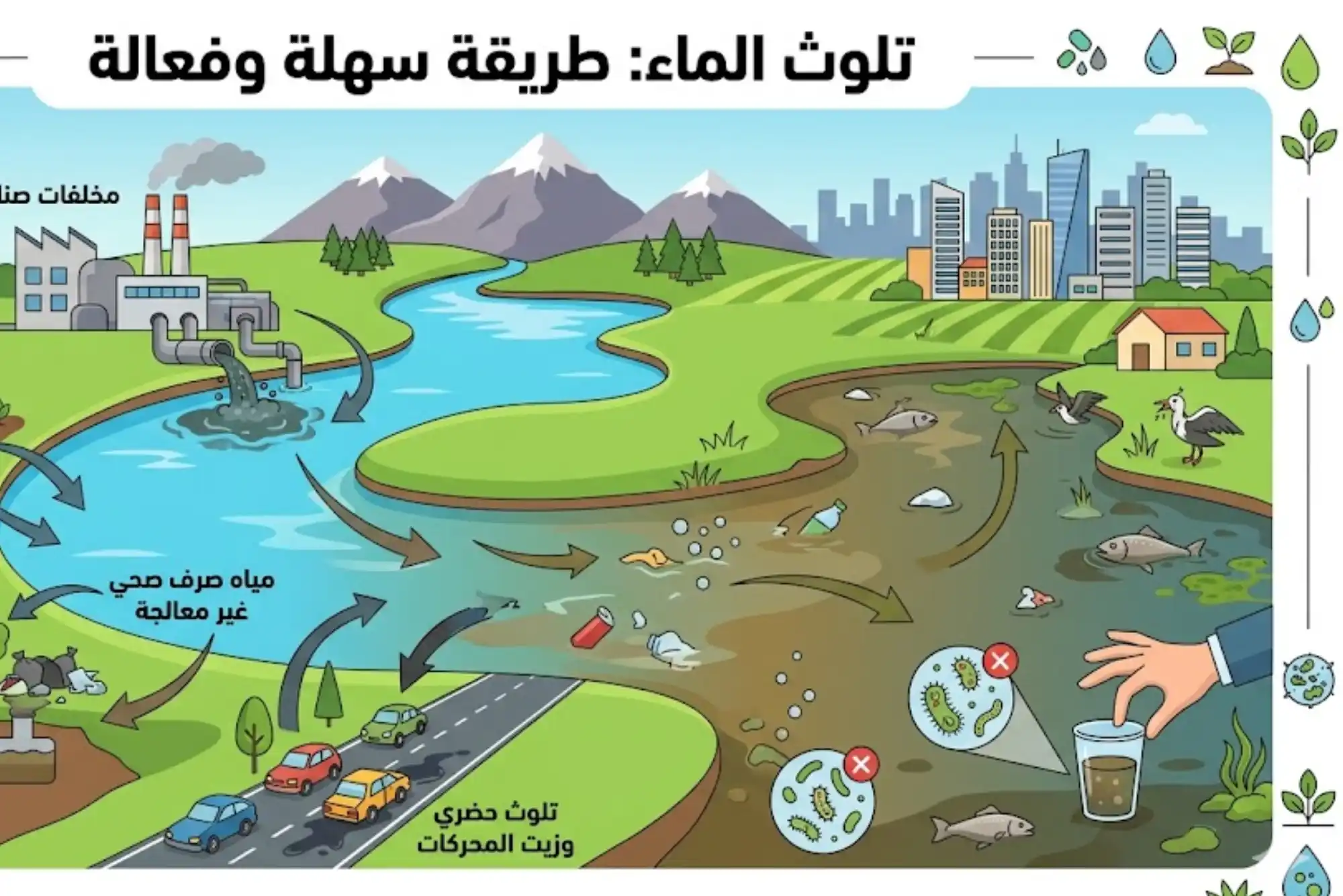 تلوث الماء طريقة سهلة وفعالة